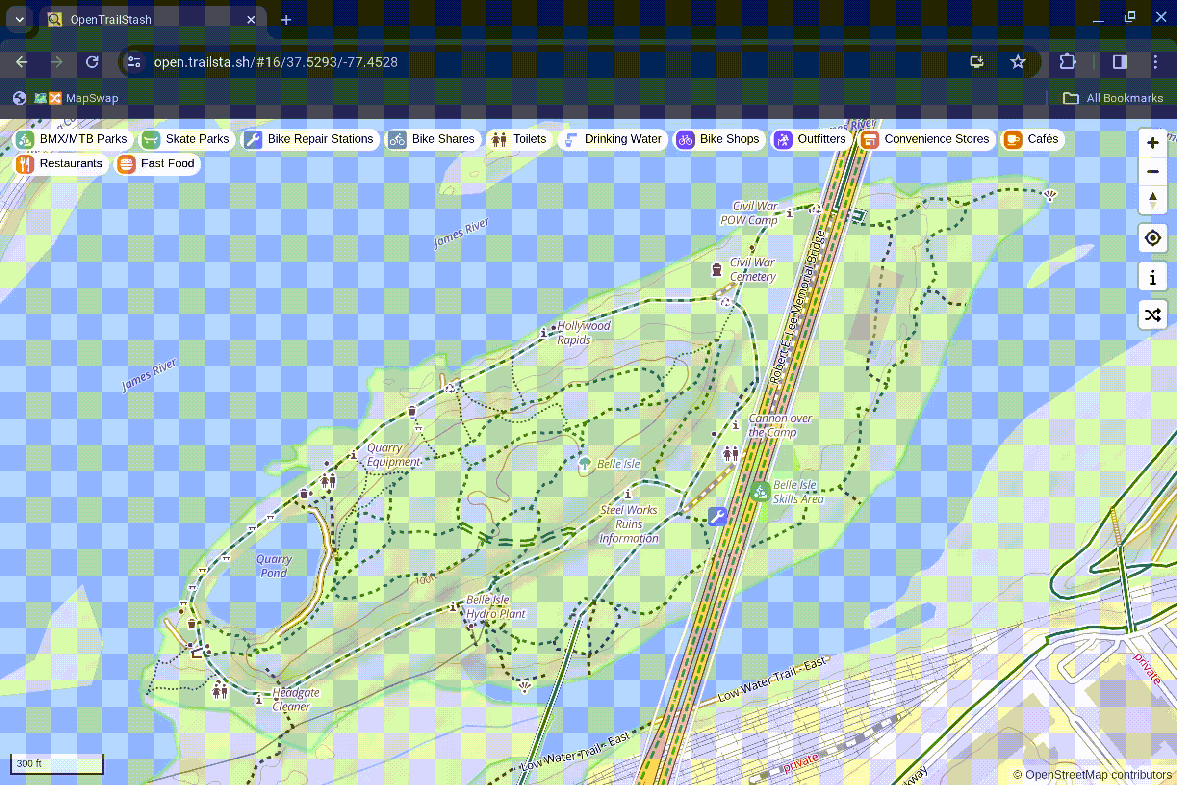 Screen capture of MapSwap Demo